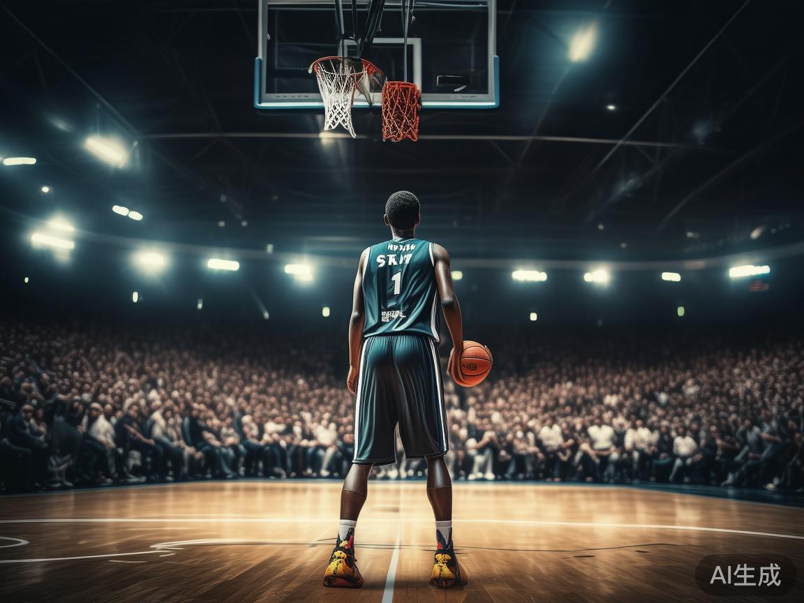 在激烈的篮球比赛中，三分球以其远距离投射的高难度和